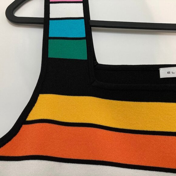 Elie Tahari Multicolor Striped Knit Tank Top | Premium Viscose Blend - Picture 14 of 16